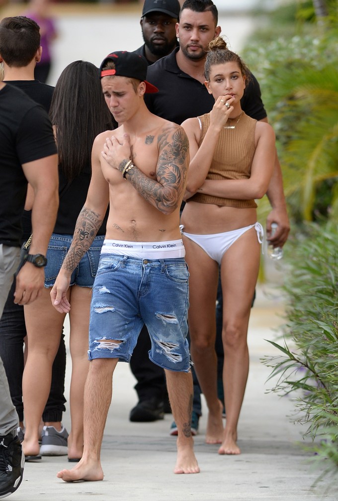 Justin And Hailey Spotted In Miami In 2015