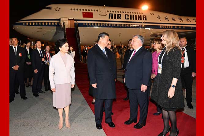 Xi llega a Budapest para realizar visita de Estado a Hungría