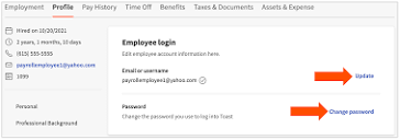 Toast Payroll: Change Employee Email Address and Password