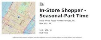 B201 Whole Foods Market Services In Store Shopper Seasonal Job New ...
