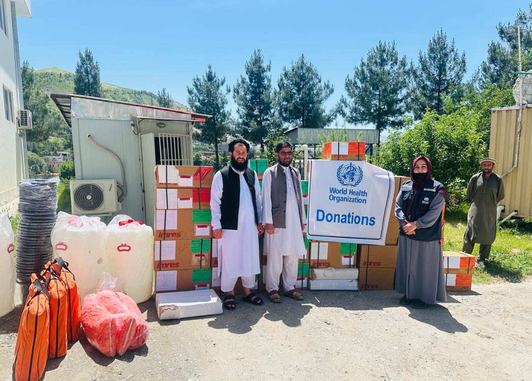 WHO delivers a considerable consignment of medicines and medical supplies to the flood-affected areas in Afghanistan, 11 May 2024. Photo credit: WHO/WHO Afghanistan