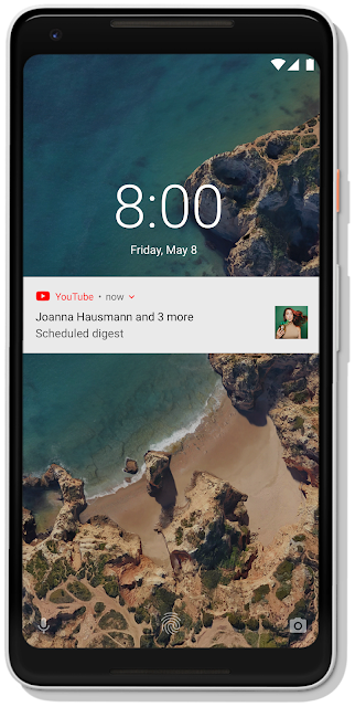 YouTube push notifications bundled into a single notification