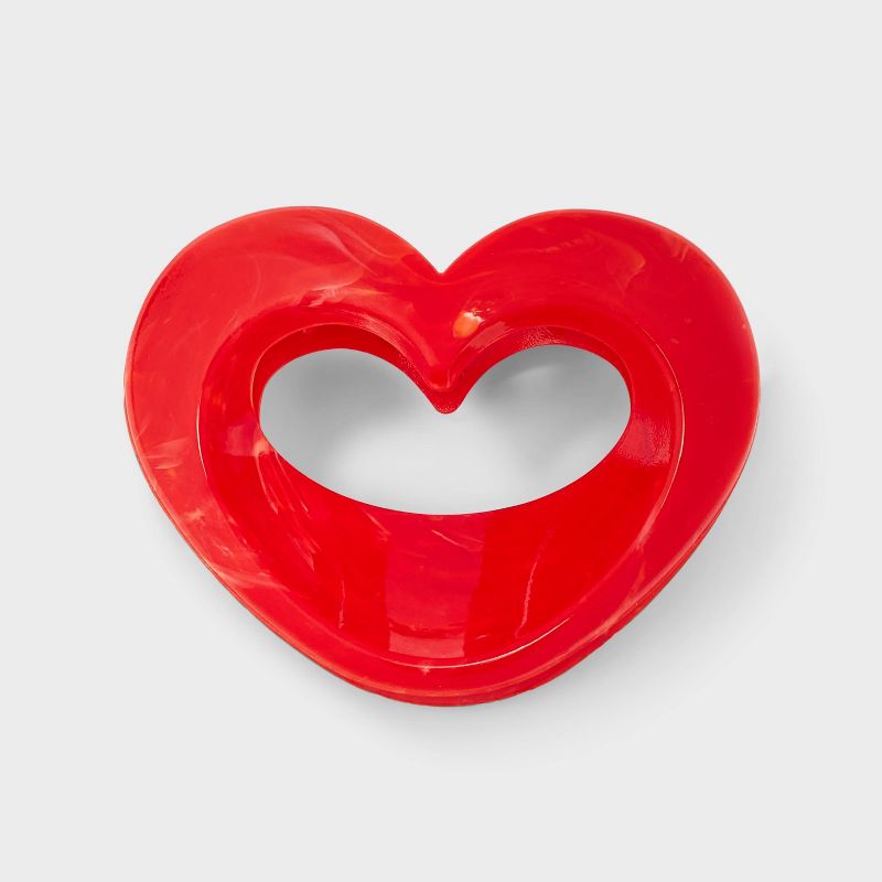 Open Heart Shape Marble Plastic Claw Hair Clip - A New Day™, 1 of 5