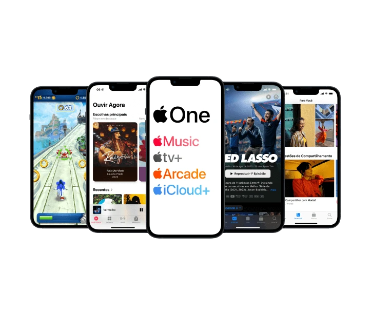 Smartphones com suíte Apple One, com Apple Music, Apple TV+, Apple Arcade e iCloud+