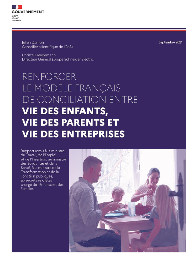 Rapport pour renforcer le modèle français de conciliation entre vies familiale et professionnelle