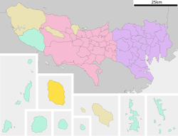 Location of Ōshima in Tokyo Metropolis