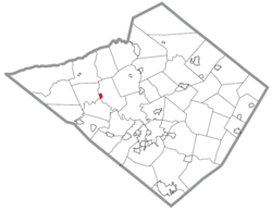 Location of Bernville in Berks County, Pennsylvania