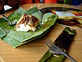 Image 57A Malaysian nasi lemak traditionally wrapped in banana leaves (from Malaysian cuisine)
