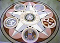 Terrazzo mosaic depicting the seals of the six nations that have governed Texas