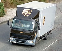 UPS DAF LF cabover straight truck in Plymouth, United Kingdom