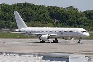 Boeing C-32B 24452 parked at Luxembourg Airport during May 2008.
