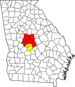 Map of the Macon-Warner Robins-Fort Valley CSA