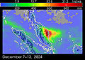 Image 75Peninsular Malaysia Precipitation Map in December 2004 showing heavy precipitation on the east coast, causing floods there. (from Geography of Malaysia)