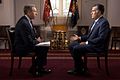 Image 31Brian Williams interviews Mitt Romney on July 25, 2012, during Romney's presidential campaign. (from News presenter)