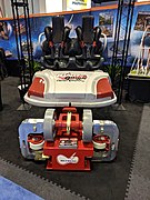 Wagon de Harley Quinn Crazy Coaster exposé à l'IAAPA Attractions Expo 2017.