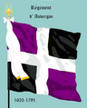 Régiment d’Auvergne, wat in 1635 deur die Hertogdom Auvergne geskep is, se witkruisvlag gedurende die Ancien Régime