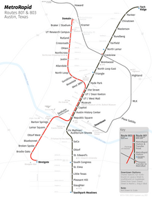CapMetro Rapid System Map as of January 2021