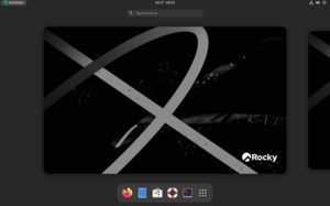 Rocky Linux 9.0, showing its desktop environment GNOME 40.