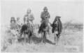 Image 10"Geronimo's camp before surrender to General Crook, March 27, 1886: Geronimo and Natches mounted; Geronimo's son (Perico) standing at his side holding baby." By C. S. Fly. (from Photojournalism)