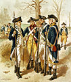 Infanterie van die Amerikaanse leër (1779–1783) met swart en wit kokardes