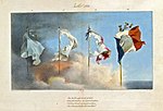 Ontstaan van die driekleur volgens ’n kunstenaarvoorstelling, Poskaart, Julie 1830
