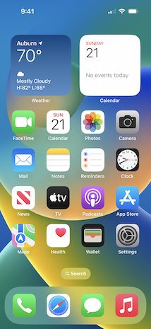 A picture of the iOS 16 home screen