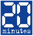 Ancien logo de 20 Minutes du 15 mars 2002 au 10 avril 2018.