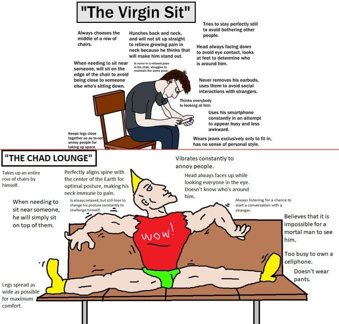 virgin vs chad sitting