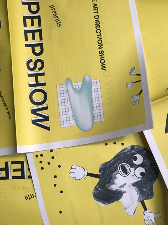 An printed copy of The Art Direction show's paper, Peepshow