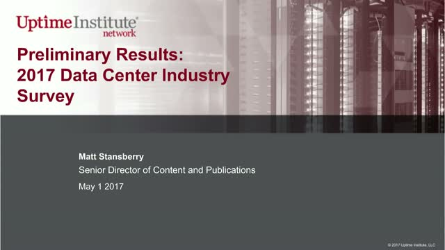 Seminario web: Resultados de la encuesta en la industria de los centros de datos 2017 de Uptime Institute