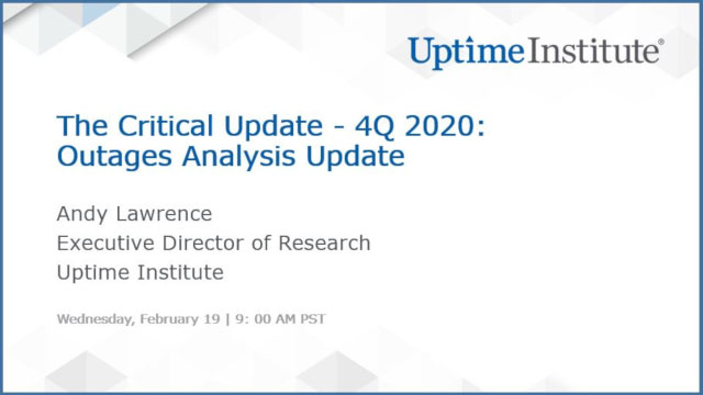 Seminario web: La actualización crítica - Primer trimestre 2020: Actualización de análisis de apagones