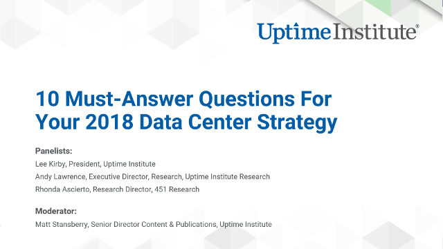 Seminario web: 10 preguntas imprescindibles para la estrategia de su centro de datos 2018