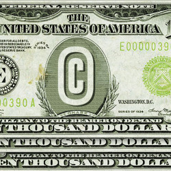 CASE Act: 3 $10k bills with copyright symbol in the center