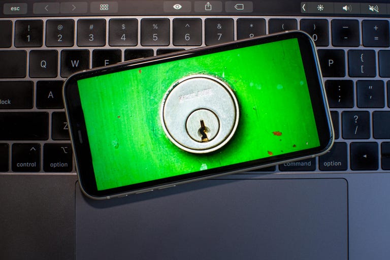 smartphone with a keyhole lock