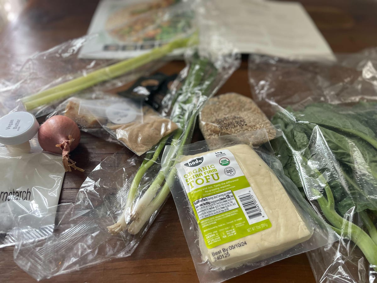 ingredients for meal kit on table