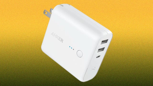 The Anker PowerCore Fusion plugs into a wall outlet but has a built-in battery