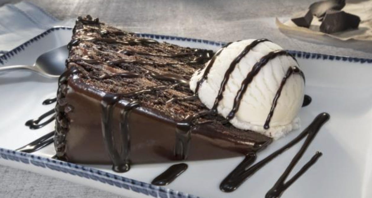 Red Lobster chocolate wave cake