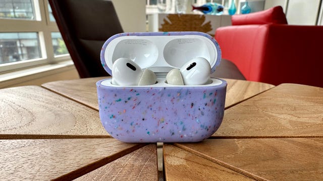 The Otterbox Core Series case for AirPods Pro is made of 50% recycled material