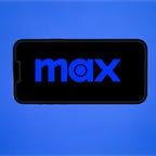 Max streaming service logo on a phone