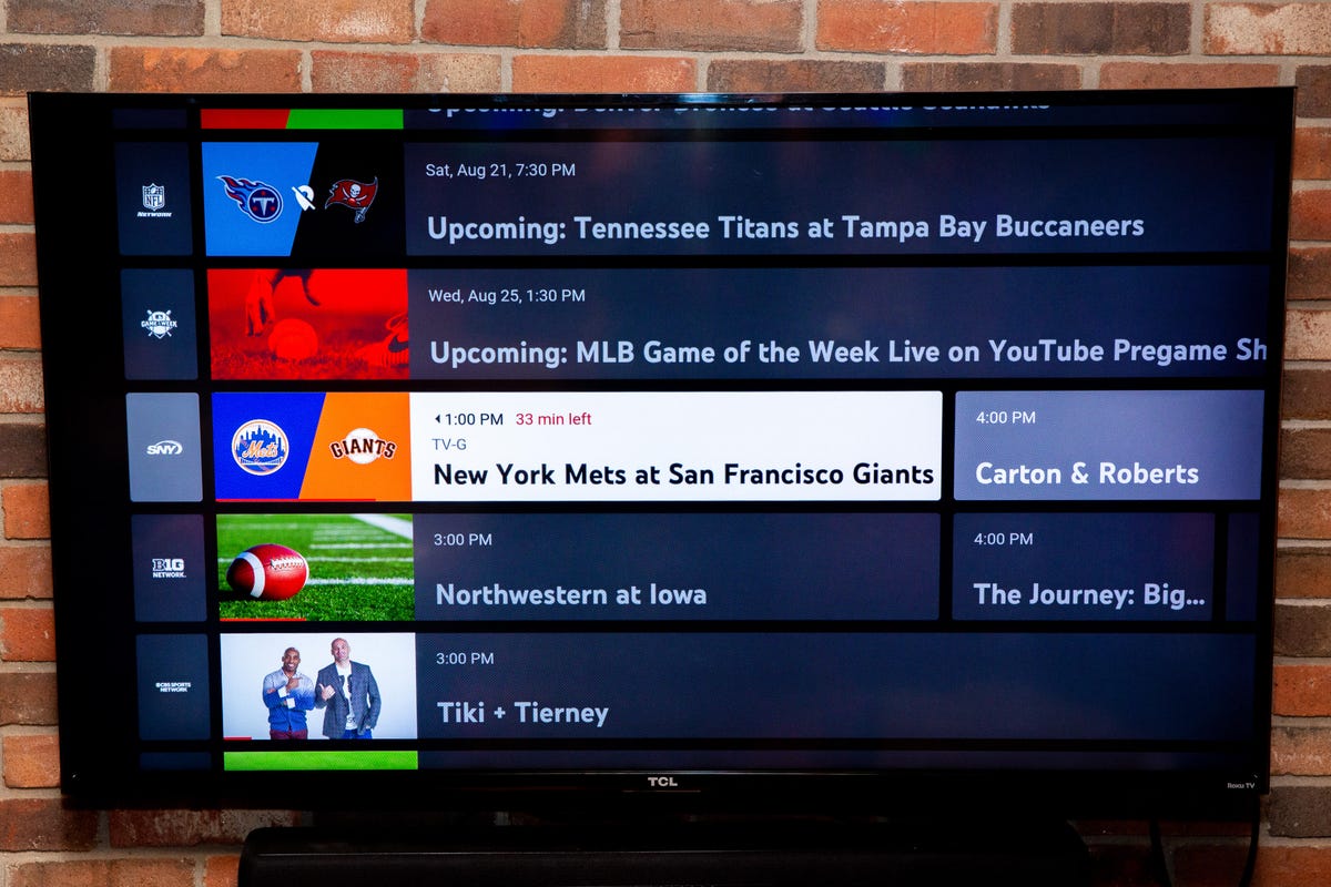 YouTube TV on a television screen
