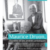 Invitation pour l’exposition « Maurice Druon, l’homme et ses amitiés artistiques » au musée des beaux-arts de Libourne
