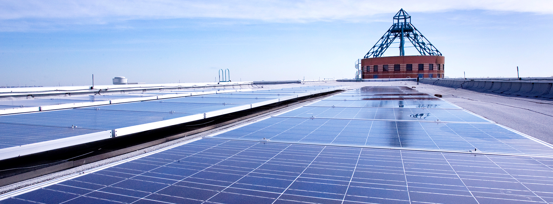 Solar Panels on roof, Kingsborough Community College.
