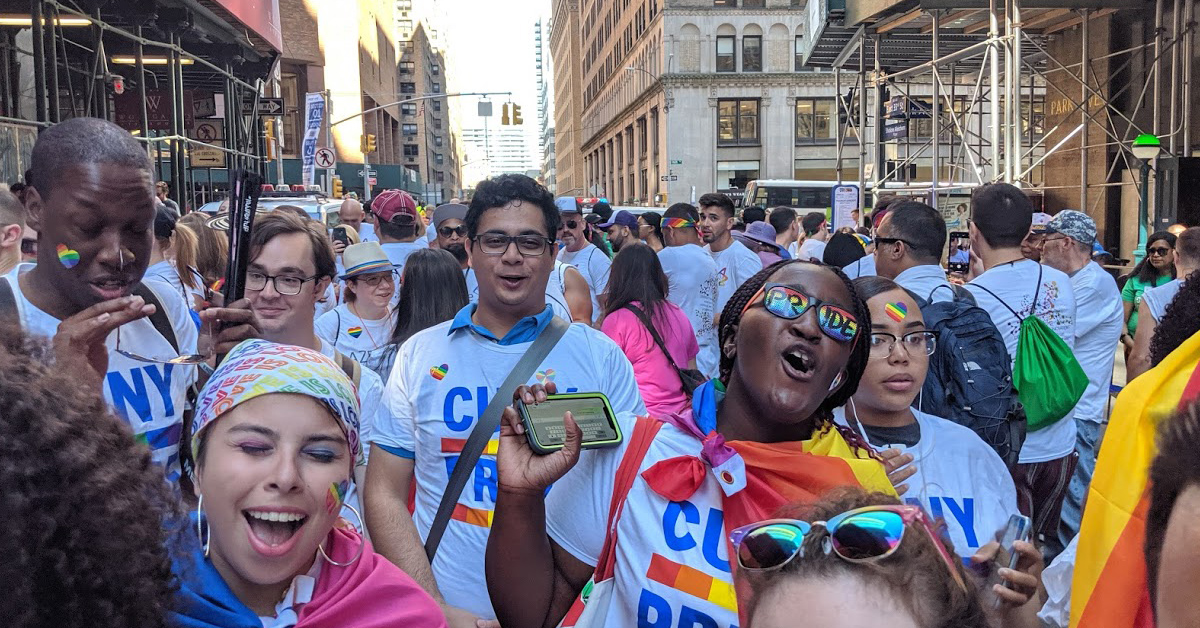 CUNY STUDENTS MARCHING IN NY GAY PRIDE PARADE