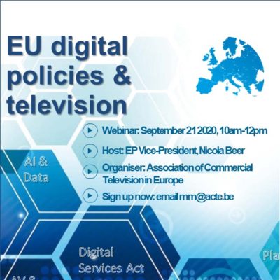 ACT organises a webinar on “EU digital policies & TV”