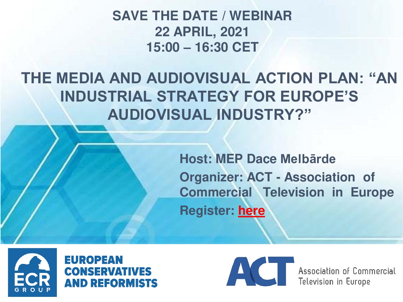 On 22 April 2021, ACT organised an online event on the Media and Audiovisual Action Plan: “An Industrial Strategy for Europe’s Audiovisual Industry?”
