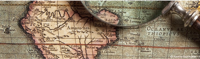 Map monde avec zoom sur l'Amérique Latint
