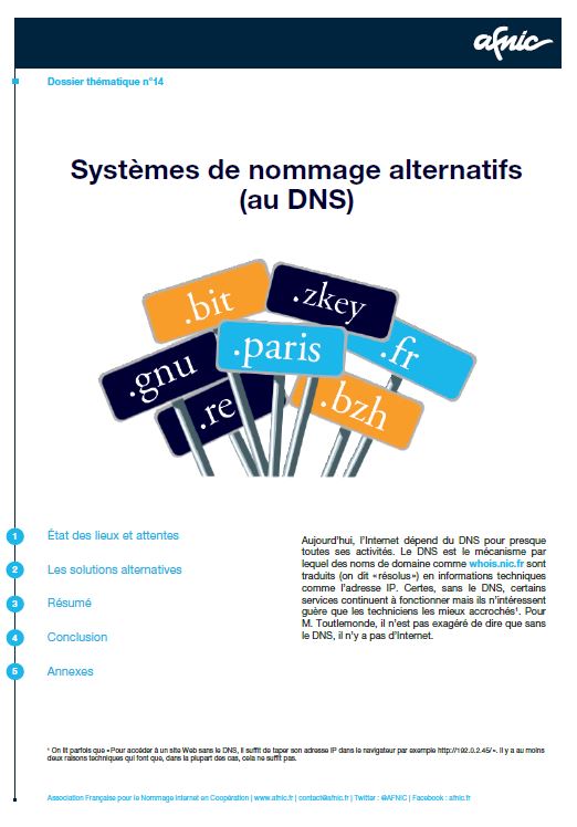 Dossier thématique sur les systèmes de nommage alternatifs au DNS