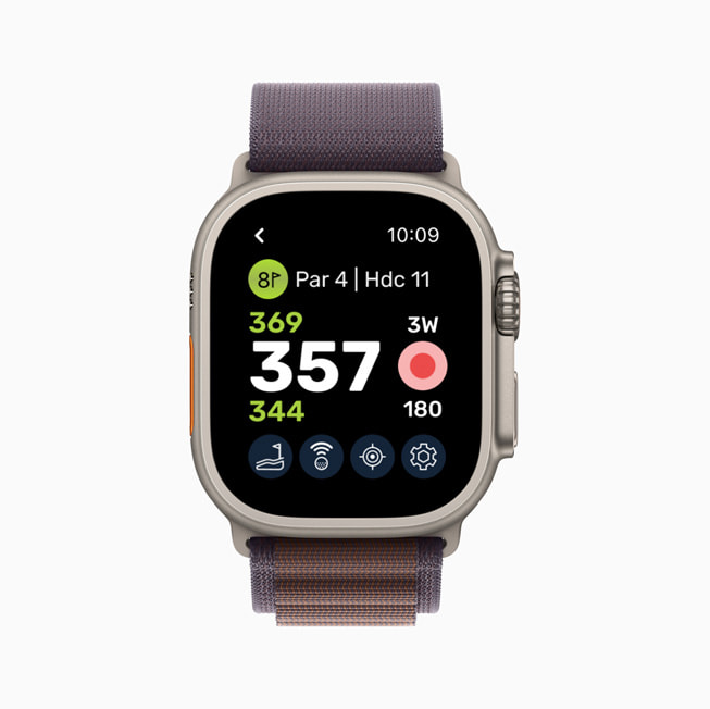 Une Apple Watch affiche l’app TheGrint.