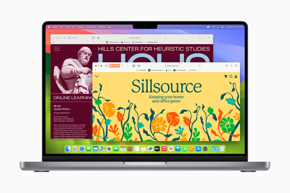 Un MacBook Pro con dos perfiles, uno ellos nombrado como Colegio y otro como Casa. 
