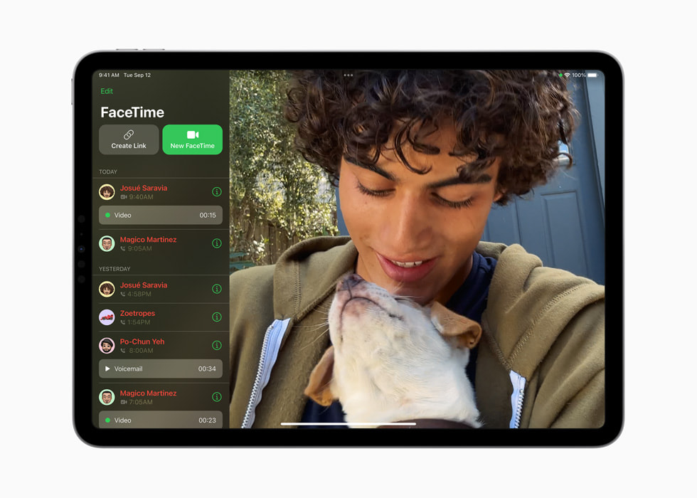 FaceTime affiché sur l’iPad Pro 11 pouces.